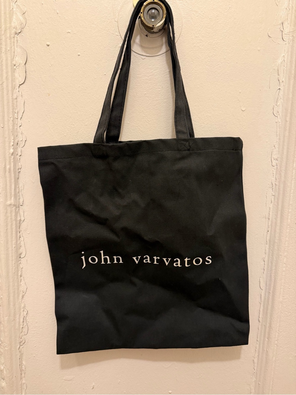 John Varvatos Black Canvas Logo Tote